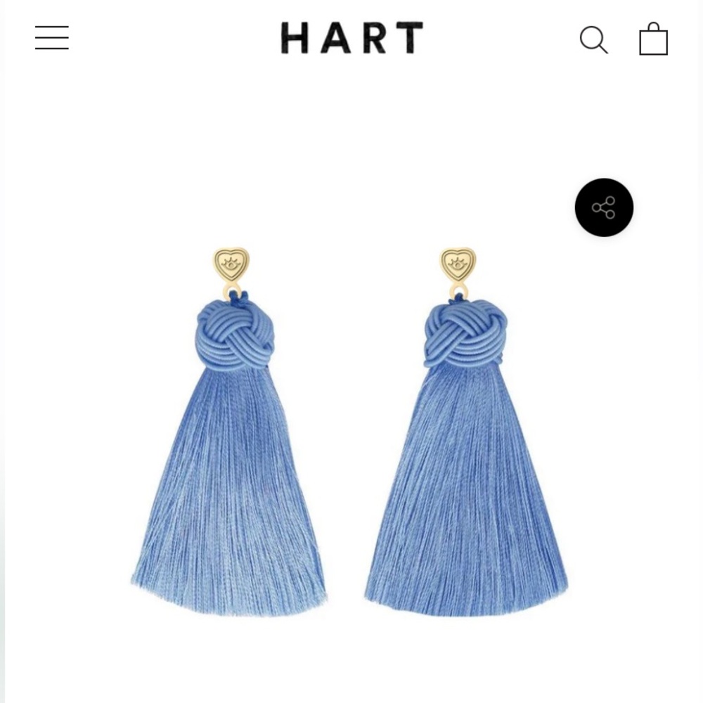 Hart Hagerty cornflower blue tassel earrings, brand new